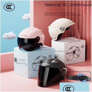 Casques de moto Casque Batterie de voiture électrique Summer Sunsn Light Hommes et femmes Mignon Hard Hat Drop Livraison Dheyt