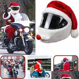 Motorhelmen Helm Er Grappige Kerstmuts Decoratie Kerstman P Motor Moto Accessoires Drop Delivery Automobiles Motorcy Ot2Vd