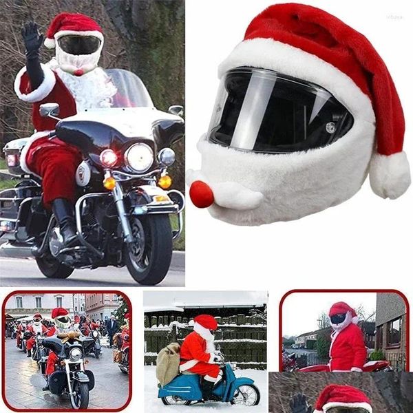 Casques de moto Casque Er Funny Chapeau de Noël Décoration Santa Claus P Moto Moto Accessoires Drop Livraison Automobiles Motorcy Ot2Vd