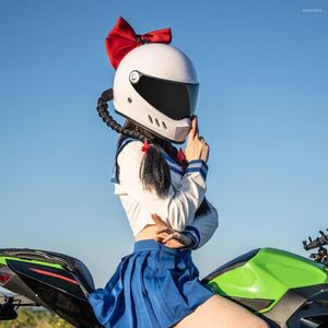 Motorfiets helmen helm vol gezicht retro moto vlecht motorbike persoonlijkheid persoonlijkheid motorcross rijden scooter capacete casque dames