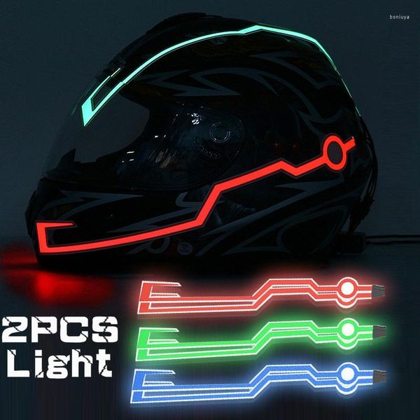 Casques de moto casque bande lumineuse Signal de sécurité étanche LED EL nuit froide équitation autocollant modifié lumineux