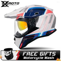 Helmets de motocicleta Seguridad de casco Downhill Flip Up Up Professional Motocross Racing Casco Casco Moto Binocular transpirable S-3XL