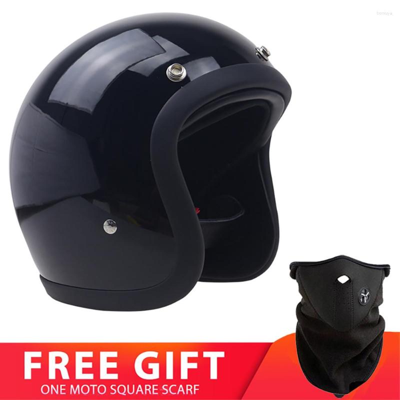 Motorradhelme Helme Cascos 3/4 Helm Jet Open Face Vintage Casco Moto Scooter Fahrrad Retro Fiberglas Casque Capacete Dot ECE