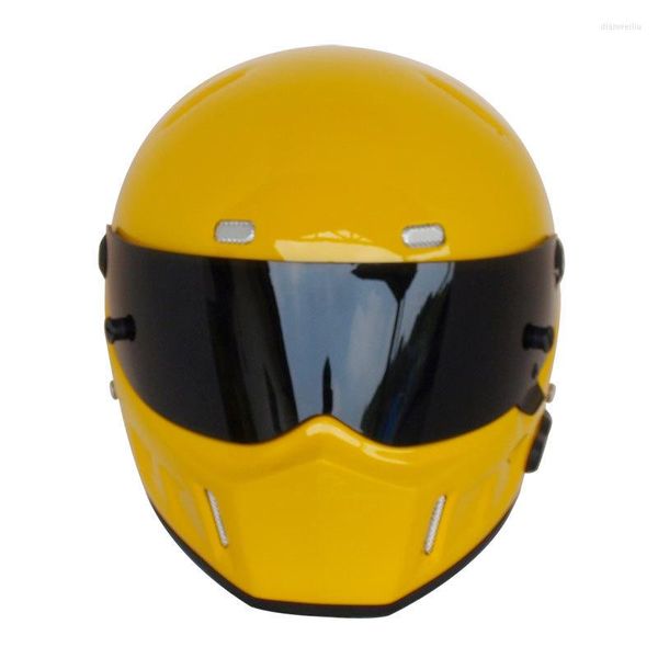 Casques de moto Kart de casque Bluetooth en fibre de verre intégral de haute qualité pour le jaune Stig Capacete Casco ATV-1