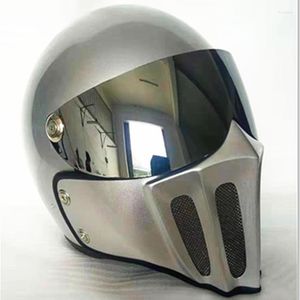 Cascos de moto de fibra de vidrio de alta resistencia clásico Retro combinado de cara completa cuatro estaciones casco Hollow Out Ghost