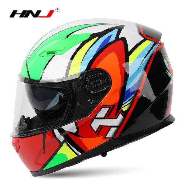 Casques de moto HNJ Casque rabattable modulaire double Casque intégral Casco Moto équitation Motocross pour adultes tout-terrain