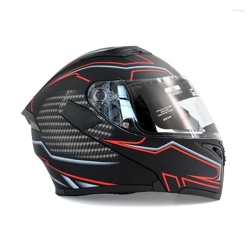 Motorcycle Helmets Jiekai Helmet Full Cover Uncover Men And Women Dual Lens Safety DOT