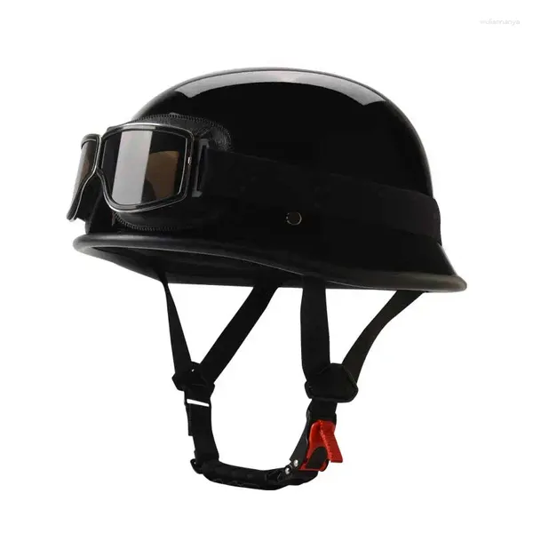 Motorradhelme Keaz 1/2 Helm mit Halley-Glas-Schnellverschlussriemen Half Face Fit für Cruiser Scooter DOT-genehmigt