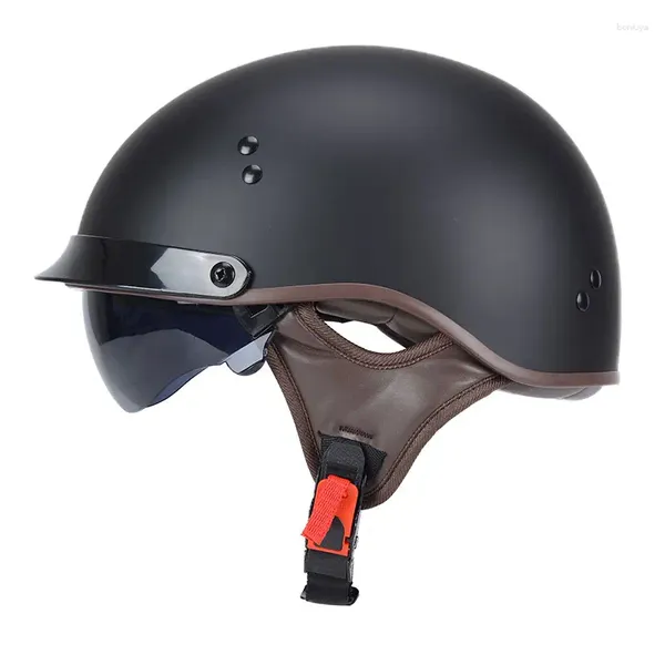 Cascos de motocicleta Keaz Half Face Casco con visera de sol Dot Aprobado Bike Chopper 1/2 Ciclismo para hombres Mujeres Adulto