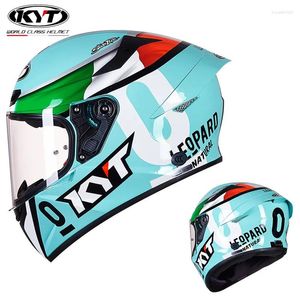 Casques de moto KYT Anti-buée Full Face Double Lence Casque Full Cover Street Sports 4 Saisons