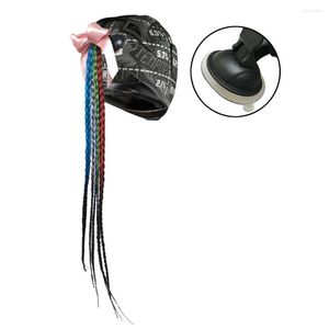 Celmets de motocicleta Land- Free Style Braids Wig Twist Helmet Decoración hecha a mano Punk Bank Dirty Motocross Racing Moto