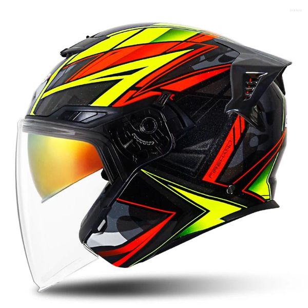 Casques de moto M-3XL Yellow Manner Casque ouvert Casque résistant à l'usure Fournitures de motocross Respirant Protection de la tête Anti-chute Course