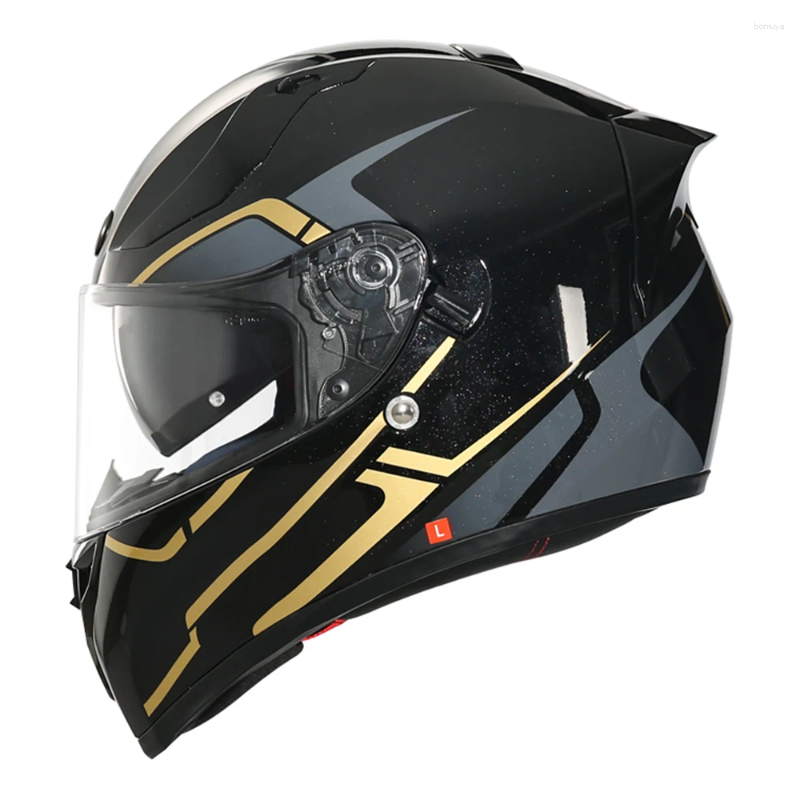 Casques de moto M-4XL Golden Black Fournitures de motocross résistantes à l'usure Anti-chute Casque de motard complet Protection de la tête respirante