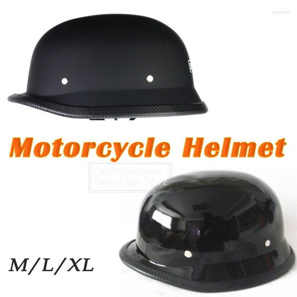 Cascos de motocicleta M/L/XL Verano Vintage Scooter Cruiser Casco Media cara Negro brillante Car-styling