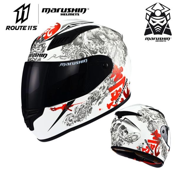 Casques de moto Marushin Casque de moto B5 Personnalité de protection universelle Full Face pour scooter électrique-moto