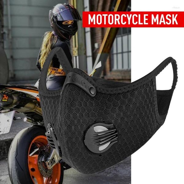 Casques de moto masque la poussière et la protection contre le brouillard respiration anti-pollution activée avec un filtre à carbone face extérieure