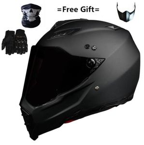 Celmets de motocicleta Mate Black Dual Deport Sport Off Road Dirt Bike Atv Dot Certified M Blue Full Full Casco para Moto4389334