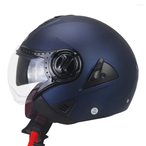 Cascos de motocicleta azul mate protección de la cabeza transpirable resistente al desgaste cara abierta casco de carreras retro equipo de motocross anticaída