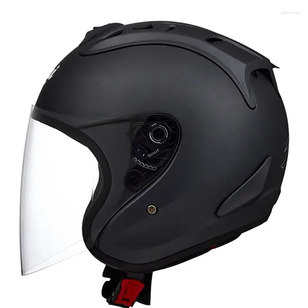 Cascos de motocicleta Mate Gris Medio Casco 3/4 Cara Abierta Verano Jet Scooter Moto Capacete Casco -4