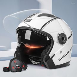 Motorfietshelmen mannen half dubbele lens scooter moto helm motorbike motobike anti-mog voor vrouwen