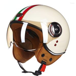 Cascos de moto Hombre/Ms Vehículo eléctrico Capacete ABS Casco de scooter Cara abierta 3/4 Moto Jet Vintage Retro