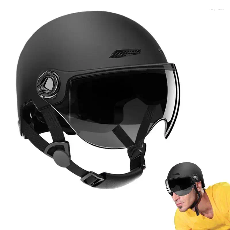 Мотоциклетные шлемы для мужчин и женщин, сертифицированный по безопасности велосипеда, полусамокат, регулируемый козырек, скутер, анти-УФ-каска, летний шлем