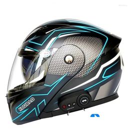 Casques de moto Hommes Casque FL Face Bluetooth Plus Endurance Anti-buée Étanche Double Lentille Cool Sports Dot Appd Drop Livraison Aut OTBGA