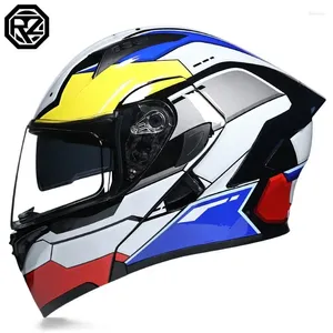 Motorfiets helmen modulaire filp ophelm volledig gezicht racen scooter casco moto capacetes de motociclista dubbele vizieren stip goedgekeurd