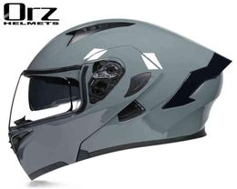 Motorfiets helmen modulaire flip up dubbele vizieren helm volledige gezicht casque moto racing motorcross dot motocicleta w220316217O9462020