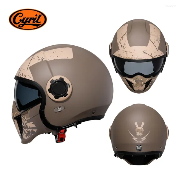 Casques de moto Casque modulaire Full Face Ouvert Hommes DOT ECE APPROUVÉ CYRIL OP12A Capacete De Moto Masculino