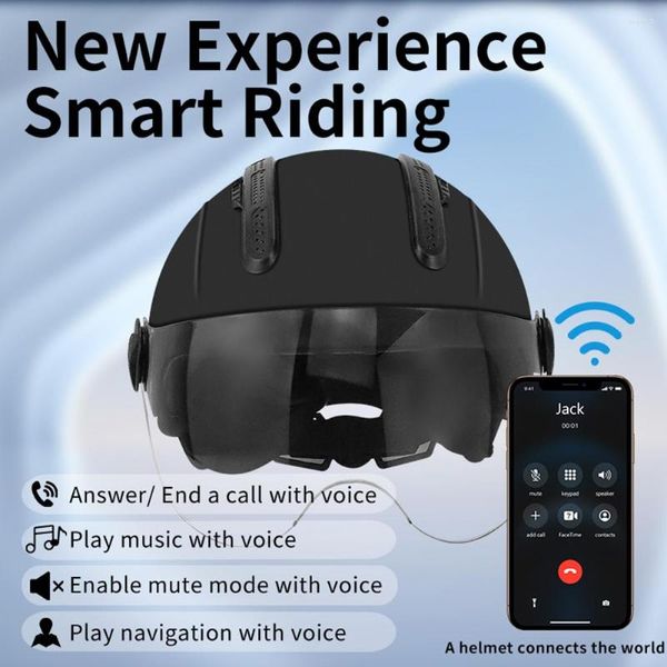 Casques de moto Chapeau d'équitation de moto Couvre-chef Navigation par appel vocal Casquette intelligente Couvre-chef Compatible avec Bluetooth