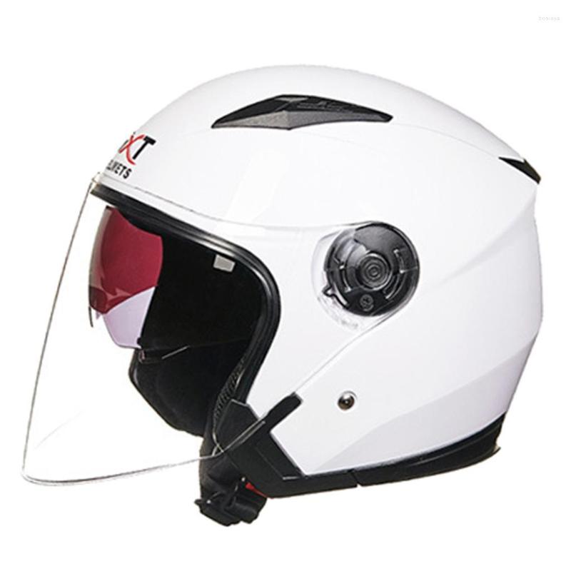 Motorcykelhjälmar Motorcykelhjälm Halv Face Daul Visor UV -skydd