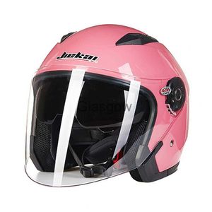 Casques de moto Casque de moto réglable anti-pluie antibuée double lentille visage ouvert hommes femmes scooter 34 demi-casque pour quatre saisons x0731