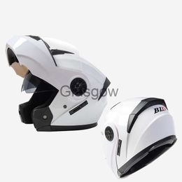 Motorhelmen Modulaire opklapbare helm met dubbele lens Moto Capacetes Motorracen Integraalhelm Kask Motocyc klowy motos x0731