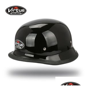 Casques de moto Nouveauté Casque Allemagne Armée Dot Capacete Motoqueiro Casco De Moto Allemand Demi-Drop Livraison Automobiles Motos Dhvf0