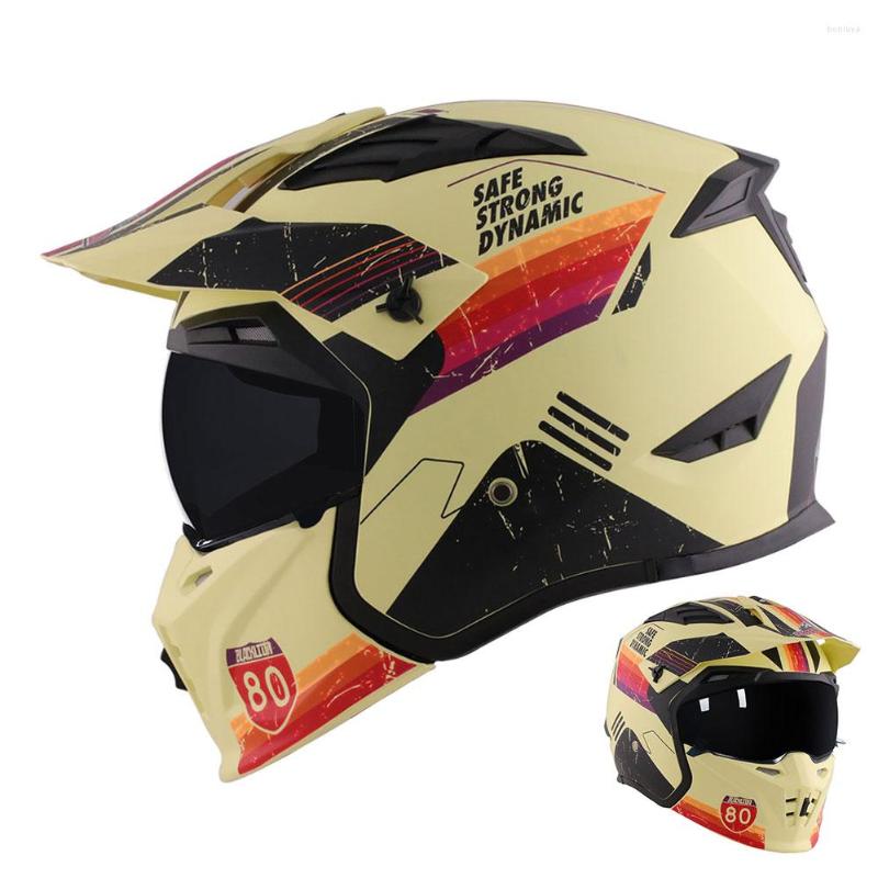 Motorcykelhjälmar utanför väg racing hjälm prick godkänd modular full ansikte motocross motorcykel smuts cykel öppen capacete moto