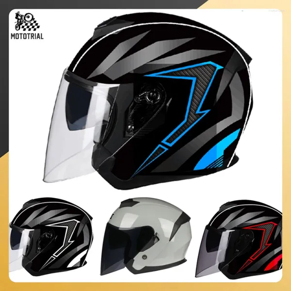 Casques de moto Casque Open Face Casque Sénalisation Scooter Motorbike Riding Jet Casco Moto Capacete Men Women Electric