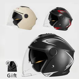 Cascos de motocicleta Casco de cara abiertaMotocicleta Lente dual Autocycle ABS Dot Crash Medio casco Off-Road Downhill Racing Seguridad ATV Casco