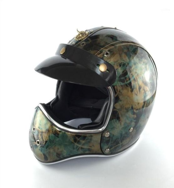 Casques de moto Original Couple Moto Rétro Cuir Casque intégral Hommes Femmes Personnalisé Classique Quatre Saisons11025602