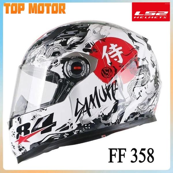 Casques de moto d'origine LS2 FF358 HELMET CASCO Moto Full Face Motocross Off-Road Black White Casque Casque