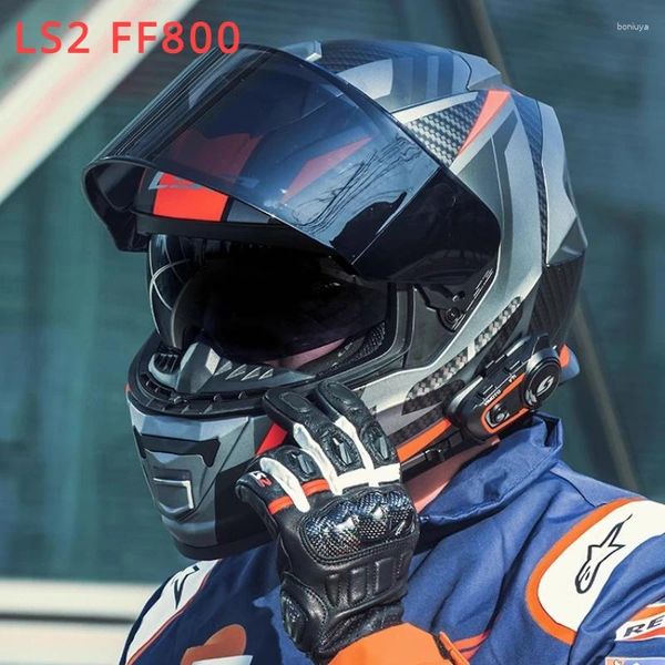 Casques de moto d'origine LS2 FF800 Casqueur Storm Full Face Kaciga Casco Moto Capacete avec système sans brouillard