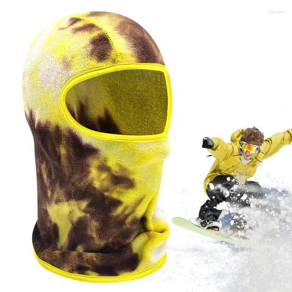 Casques de moto Masque facial de sport en plein air Hiver Chaud Polaire Polaire Tie-Dye Dye Couvre-tête Escalade Ski Cyclisme Foulard Coupe-Vent Chapeau