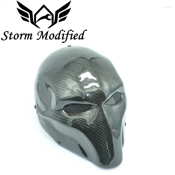 Casques de moto Paintball Masque tactique Masque Knell Full Face Protection Fibre en fibre de carbone Costume de bouclier oculaire de l'armée pour Halloween