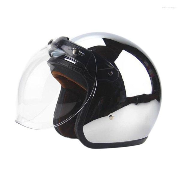 Cascos de moto personalizados Moda Chrome Cascos Capacete 3/4 Cara abierta Vintage Scooter Jet