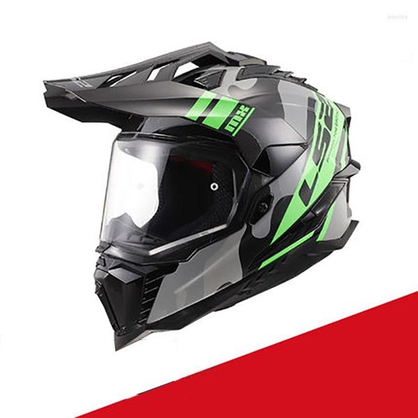 Casques de moto Professionnel LS2 MX701 Fibre de Carbone Casque Intégral Hors Route Motocross Anti-Buée Double Lentille Course de Descente