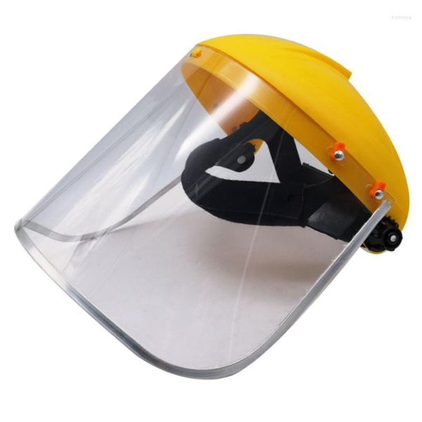 Cascos de motocicleta Máscara protectora Escudo de cara completa Seguridad PVC Claro Montado en la cabeza Pantalla ocular Sombrero Proteger la cubierta de la boca Molienda rápida