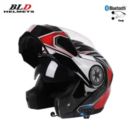 Casques de moto "BLD Personnalisé Flip Up Casque Descente Motocross Racing Modulaire Full Face Casco Moto Bluetooth Homme Femmes Sécurité