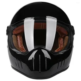 Casques de moto Racing Full Face Moto Casque d'équitation Chopper Style Dirt Bike Helm Rétro Léger Café Racer Casque DOT ECE