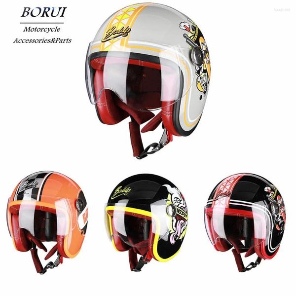 Cascos de motocicleta Retro Moda Media cara Casco 3C Certificado Unisex Protector solar de verano para Harley Accesorios de protección de cabeza