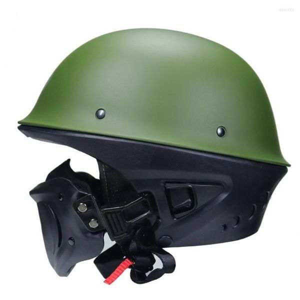 Cascos de motocicleta Retro Full Face Cruiser Hombres Chopper Casco vintage con máscara de forro interior eliminada Aprobado por DOT